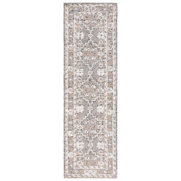 SAFAVIEH Antiquity Brown/Ivory  2 ft. x 8 ft. Border Trellis Ornate Runner Rug