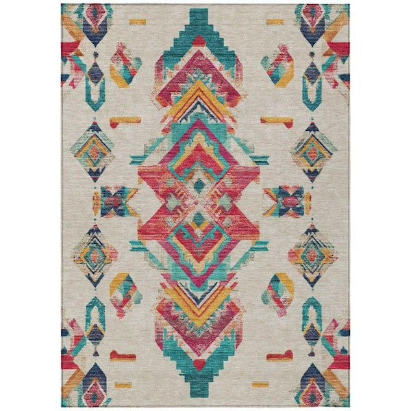 Chantille Machine Washable Indoor/Outdoor Abstract ACN2661 Beige 10 ft. x 14 ft. Area Rug