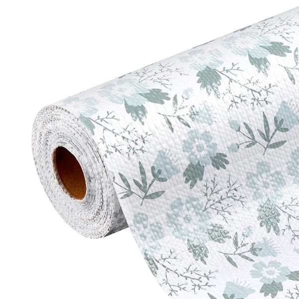 Drawer and Shelf Liner, Classic Floral, 0.02 in. D x 275.59 in. L, Non-slip, PVC Lining, Drawer and Shelf Liners(1 Pack)
