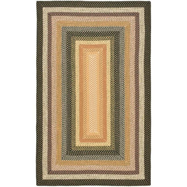 SAFAVIEH Braided Blue/Multi 4 ft. x 6 ft. Border Area Rug