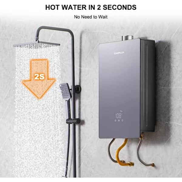 Camplux 6.86 GPM Propane On Demand Instant Hot Water Heaters Indoor, 120v  AC, Grey - On Sale - Bed Bath & Beyond - 34564146