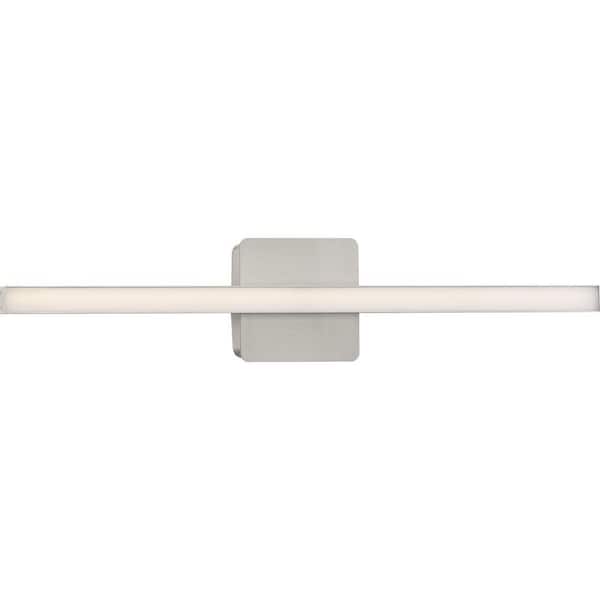 Phase 4 Collection 24 in. Brushed Nickel Medium Modern Integrated 3CCT Integrated 1-Light LED Linear Vanity Light