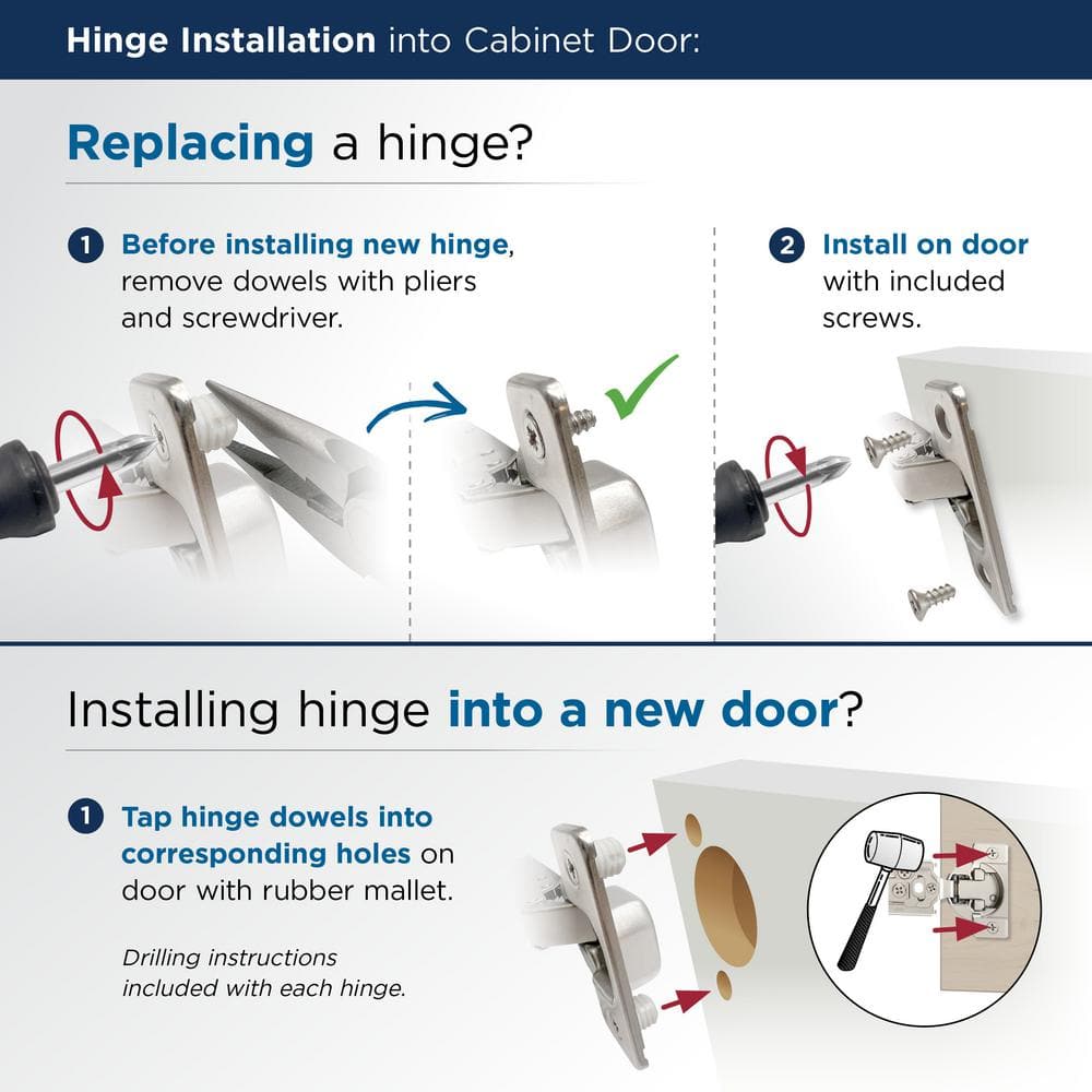 Nickel 135 Degree Lazy Susan Bi-Fold Door Concealed Cabinet Hinge