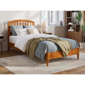 Quincy Light Toffee Natural Bronze Solid Wood Frame Twin XL Low Profile Platform Bed