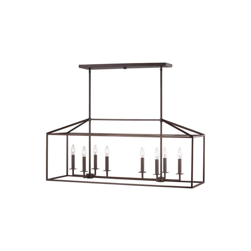 Perryton Sleek Bronze 8-Light Island Pendant for Indoor/Outdoor
