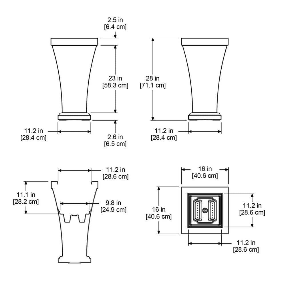 Espresso Tall Resin Planter with Water Reservoir