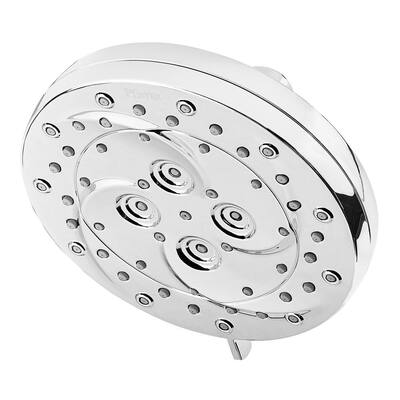 Thermoforce 6-Spray 5.5 in. Single Wall Mount Fixed Adjustable Shower Head in Polished Chrome