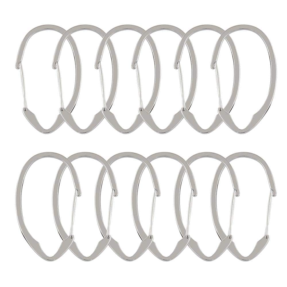 Chrome Rustproof Zinc Shower Curtain Rings Set of 12