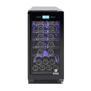 15 in. 32-Bottle Single-Zone Wine Cooler in Black