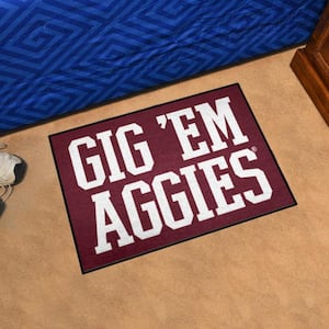 Texas A and M Maroon Slogan Starter Mat Accent Rug - 19 in. x 30 in.