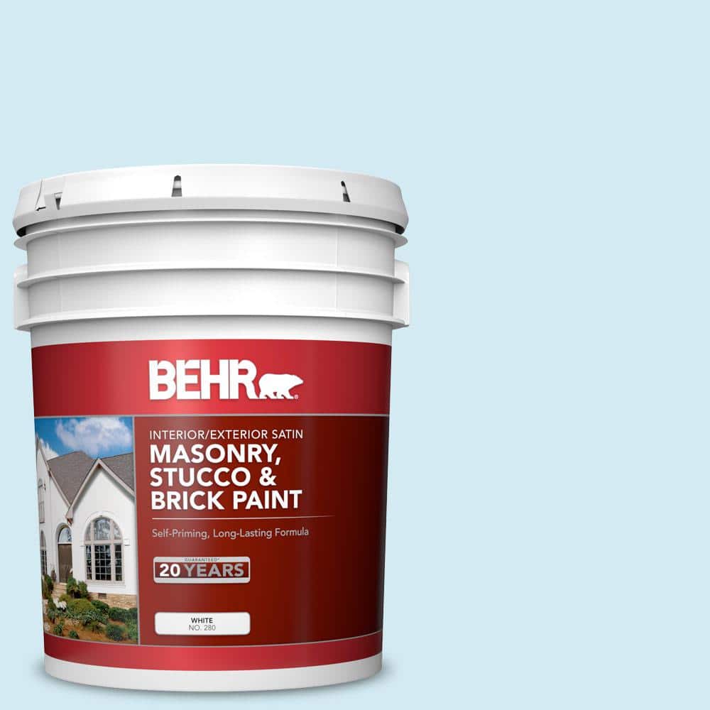 5 gal. #P500-1 Spacious Skies Satin Interior/Exterior Masonry, Stucco and B