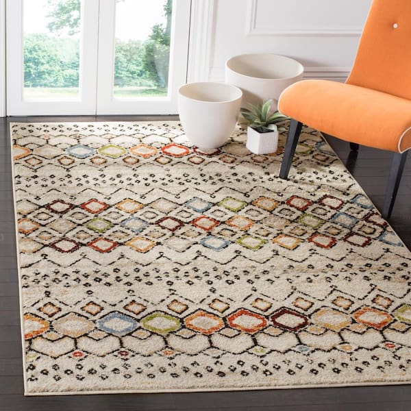 Amsterdam Ivory/Multi 9 ft. x 12 ft. Geometric Area Rug