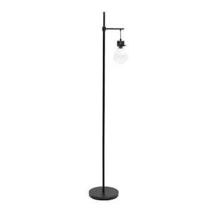 60 in. Black Hanging Lightbulb Standard Floor Lamp