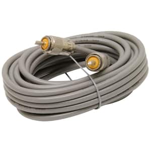 RG8X Cable with PL259 Connectors in Grey, 18 ft.