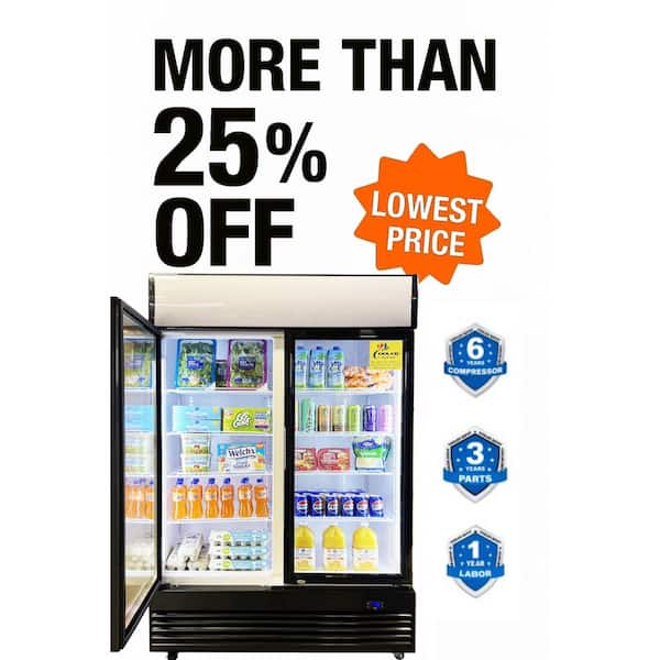 LG 48 in. W 35.3 cu. ft. NSF Swing Glass Door Reach-In Merchandiser Display Refrigerator in White