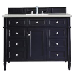 Brittany 48 in. W x 23.5 in. D x 34 in. H Bath Vanity in Victory Blue with Eternal Serena Quartz Top