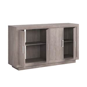 Hayes Garden Ashen Oak Home Office Entertainment Credenza Fits TV's up to 65 in. with Doors and Adjustable Shelves