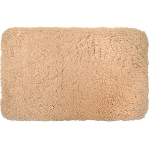 Superior Beige 21 in. x 34 in. Machine Washable Bath Mat