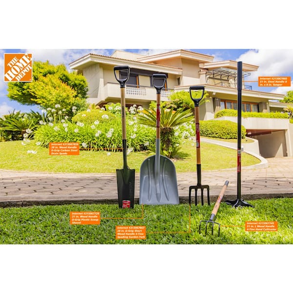 28 in. Wood Handle D-Grip Carbon Steel Drain Spade