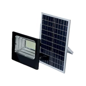 80-Watt Equivalent Integrated LED Black Outdoor Solar Powered Security Flood Light, 5000K