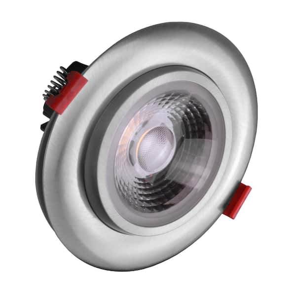 NICOR 4 in. Nickel 5000K Remodel IC-Rated Recessed Integrated LED Gimbal Downlight Kit