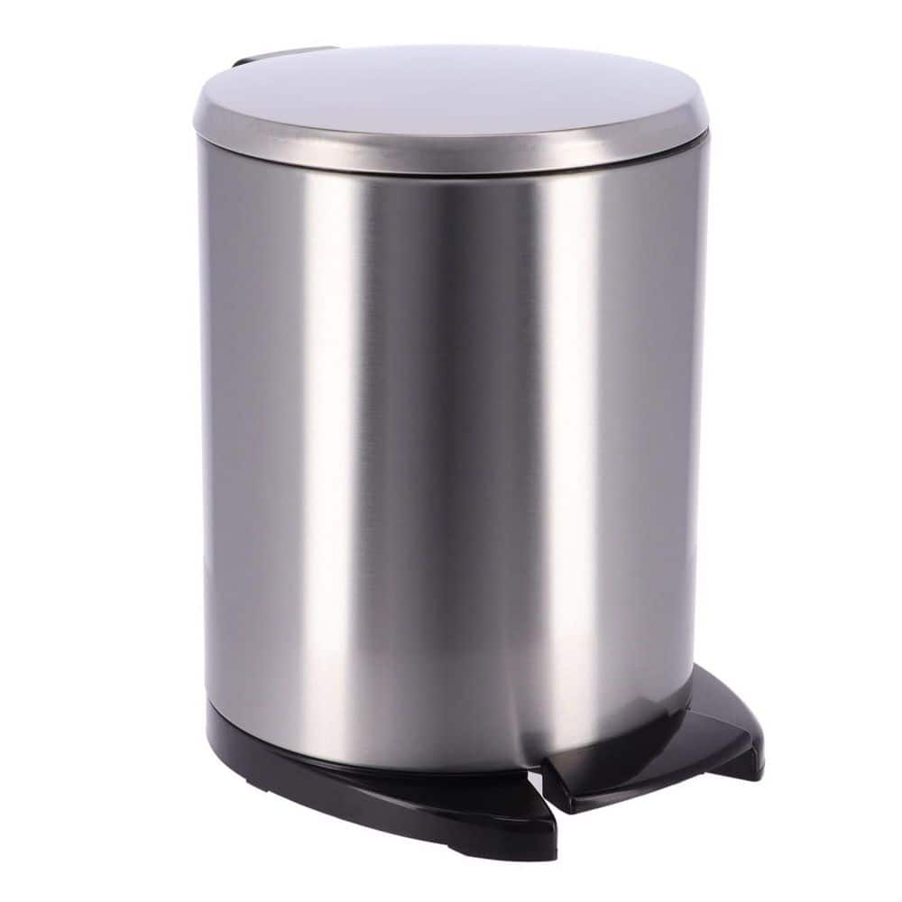 EVIDECO French home goods Soft Close Round Stainless Steel Step Trash ...