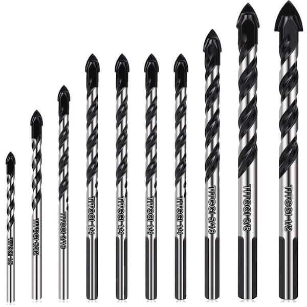 NVNOO 1/8 in. - 1/2 in. Concrete and Masonry Professional Drill Bit Set (10-Post)