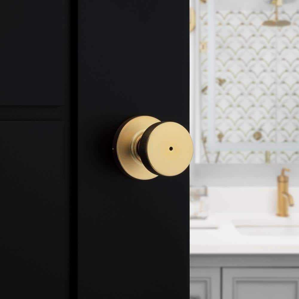 Satin Brass Round Privacy Door Knob for Bed and Bath