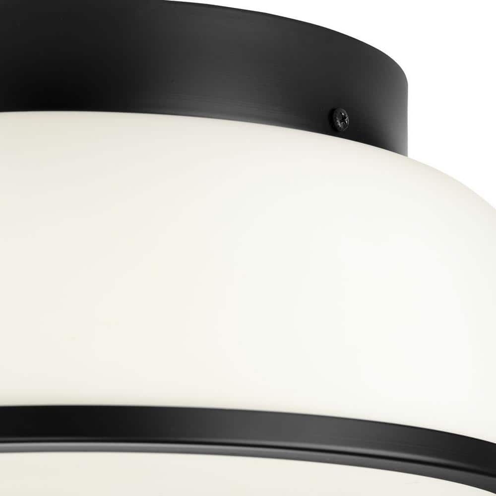 Parkhurst Matte Black Glass Flush Mount Light