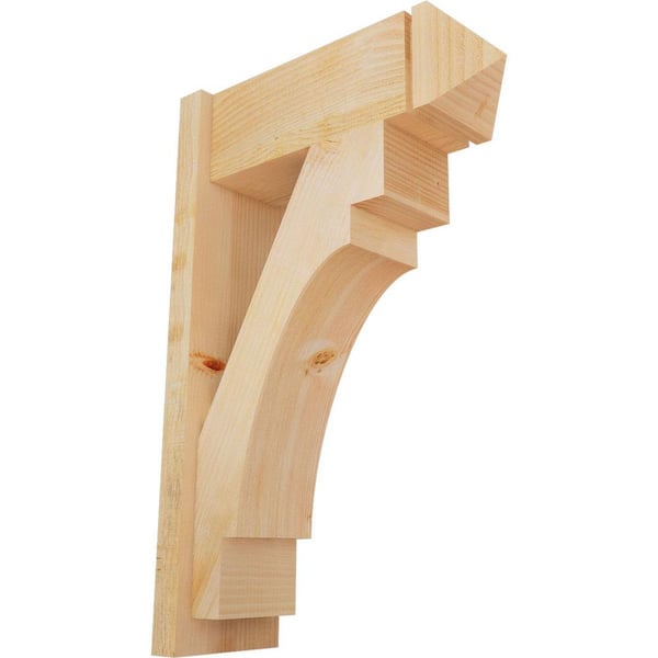 Ekena Millwork 8 in. x 34 in. x 22 in. Merced Arts and Crafts Rough Sawn Douglas Fir Outlooker