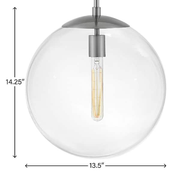 HINKLEY - Warby 1-Light Polished Antique Nickel Globe Pendant Light