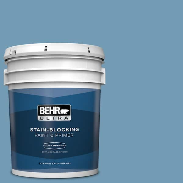 BEHR ULTRA 5 gal. #560D-5 Ocean View Extra Durable Satin Enamel Interior Paint & Primer