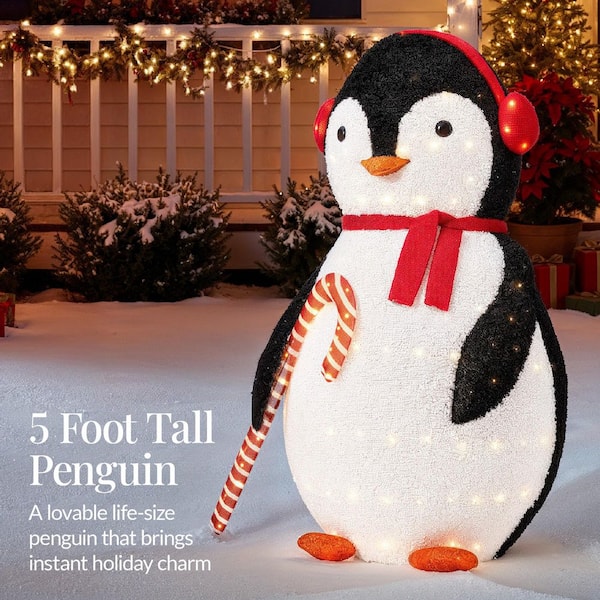 Best Choice Products 60 in. Outdoor Solo Pop-Up Penguin Christmas
