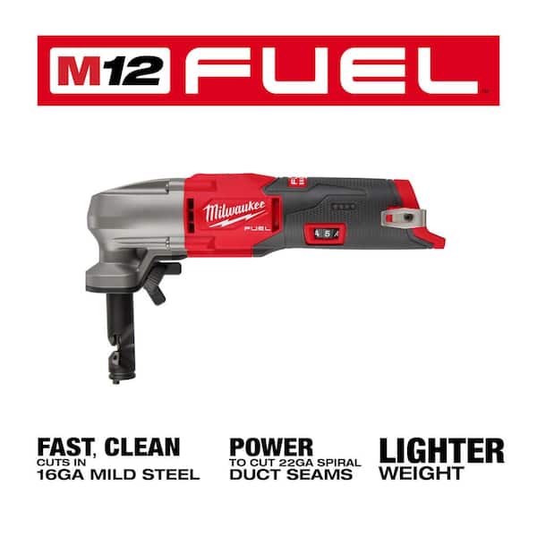 Milwaukee M12 FUEL 12-Volt Lithium-Ion Brushless Cordless 16-Gauge Variable  Speed Nibbler (Tool-Only) 2476-20 - The Home Depot