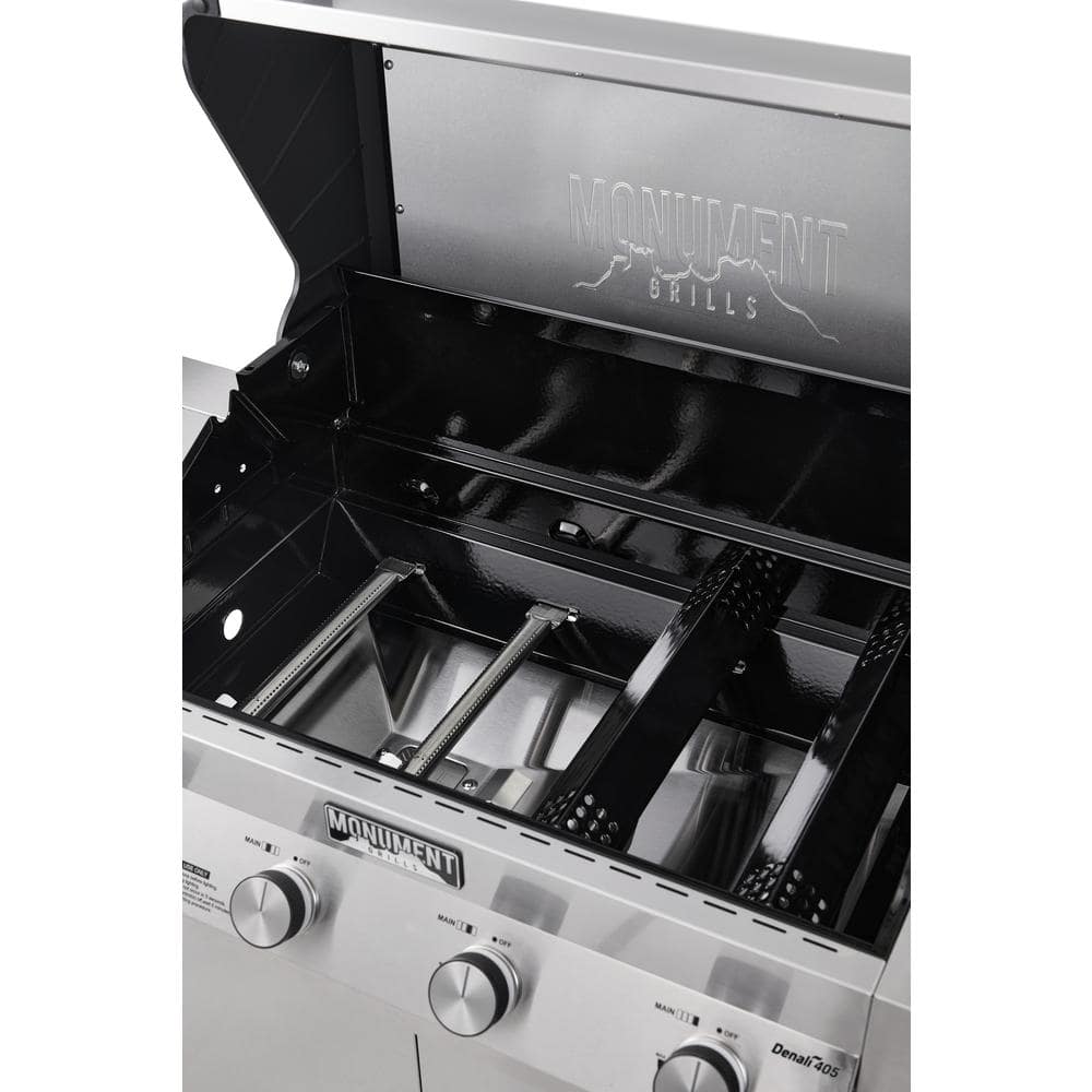 Denali 405 Stainless Steel Propane Gas Grill with Side Burner
