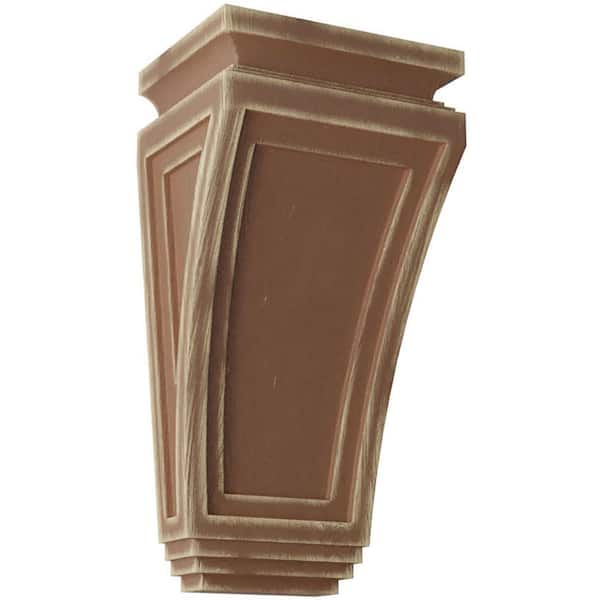 Ekena Millwork 6 in. x 12 in. x 4-3/4 in. Weathered Brown Arts and Crafts Wood Vintage Decor Corbel