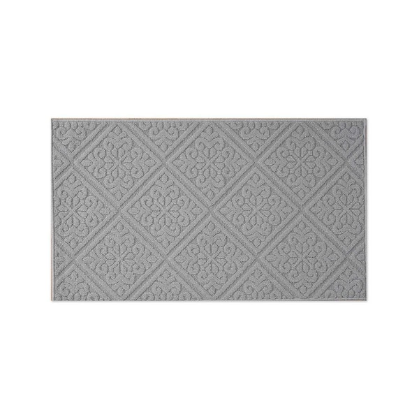 Austell Solid Light Gray 2 ft. x 4 ft. Geometric Area Rug
