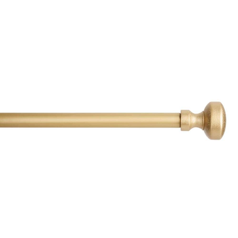 Modern Rounded Cap 66 in.-120 in. Matte Gold Single Curtain Rod