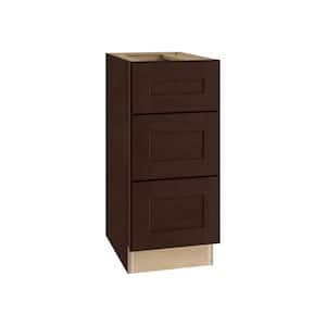 Franklin Stained Manganite Plywood Shaker Assembled 3 Drawer Base Kitchen Cabinet Sft Cls 12 in W x 24 in D x 34.5 in H
