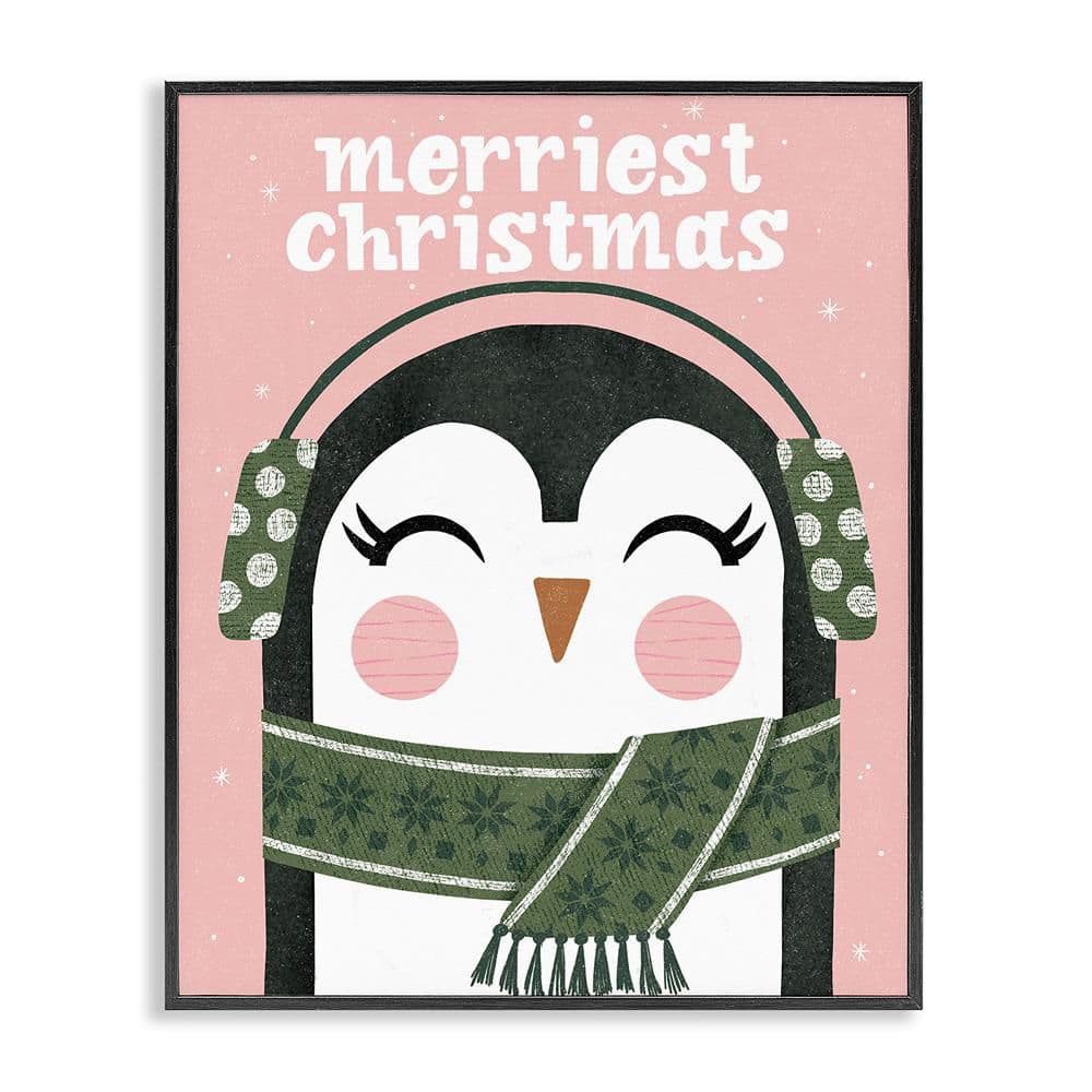 Merriest Christmas Penguin by Muffin Grayson 1 Piece Black Framed Giclee Animal Art Print 30 in. x 24 in. price history on PriceWatchPro