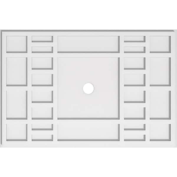 32 in. W x 21-3/8 in. H x 2 in. ID x 1 in. P Beaux Architectural Grade PVC Contemporary Ceiling Medallion