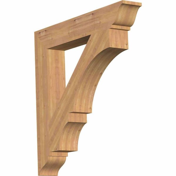 Ekena Millwork 5.5 in. x 38 in. x 38 in. Western Red Cedar Balboa Traditional Smooth Bracket