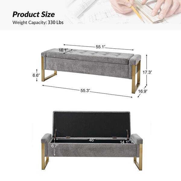 JAYDEN CREATION Alina Modern Upholstered Flip Top Storage JAYDEN CREATION Alina Modern Upholstered Flip Top Storage