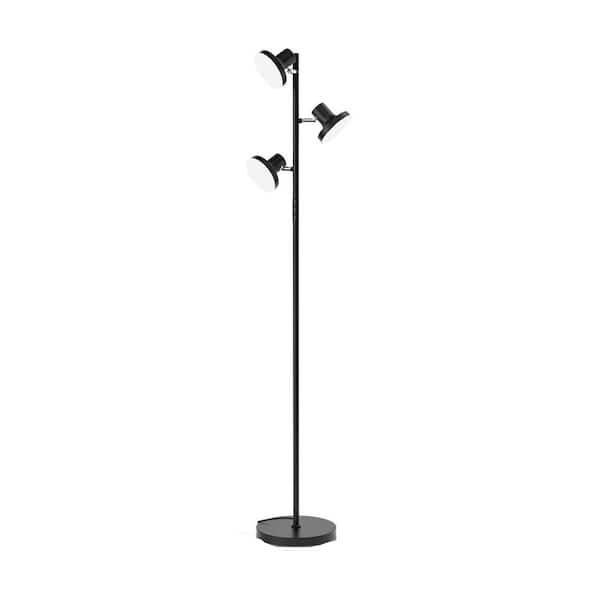 Unbranded 68 in. 36W LED Black Tree Floor Lamp, Modern Dimmable Standing Lamp with Remote and Touch Control, 4 Temps