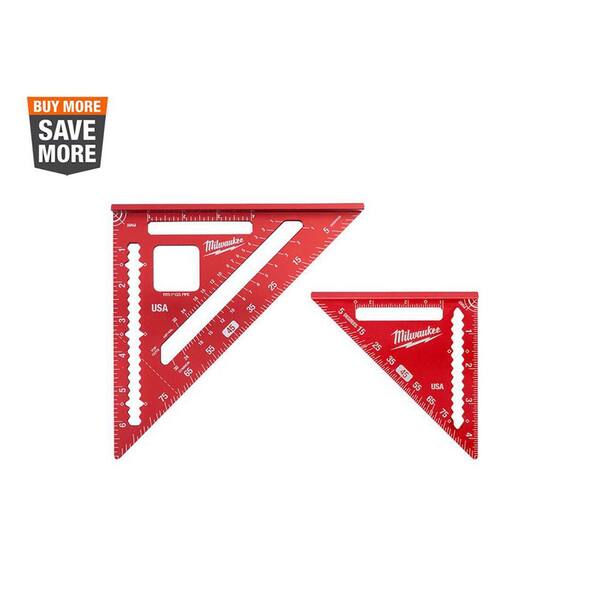 Milwaukee 7 in. Rafter Square and 4-1/2 in. Trim Square Set