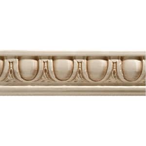 1691-4FTWHW . 843 in. D X 2.25 in. W X 47.5 in. L Unfinished White Hardwood Egg & Dart Chair Rail Moulding