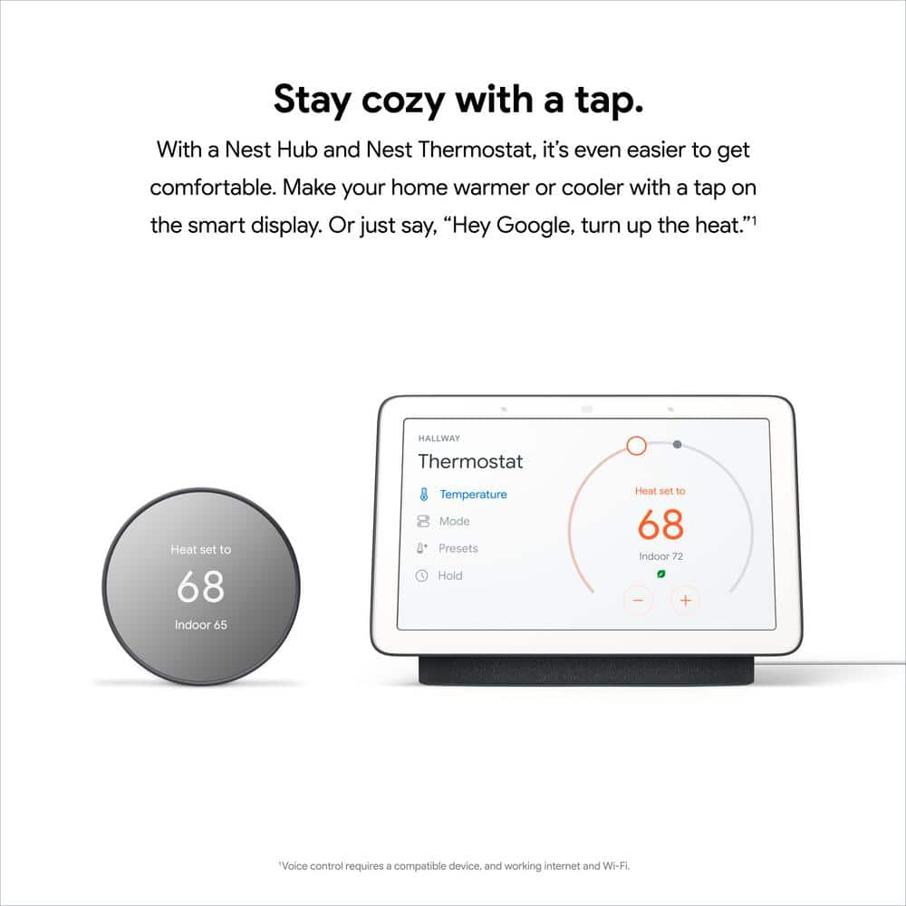 Charcoal Round Smart Programmable Thermostat with Remote Control