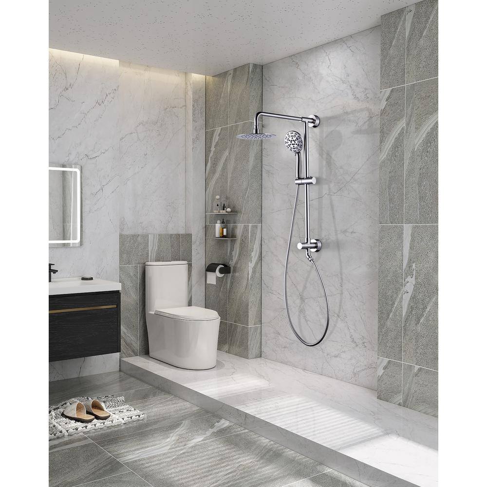 Brushed Nickel Large Wall Mounted Handheld Shower System