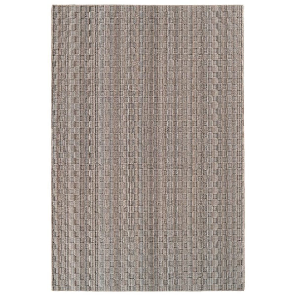 Studio Plush Mesh 6 ft. x 9 ft. Tan/Gray Modern Abstract Area Rug