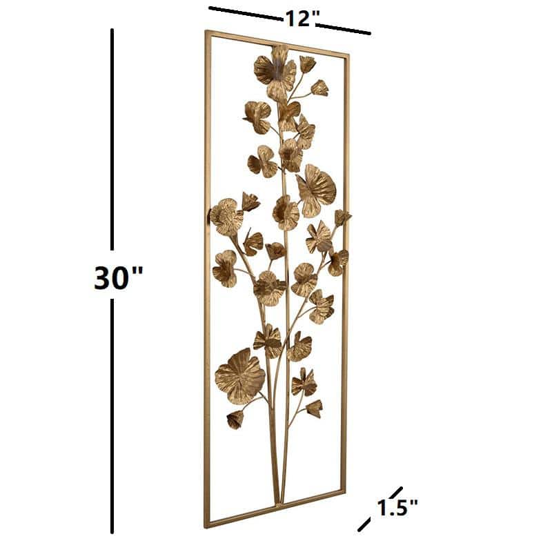 Gold Metal Tree Flower Wall Sculpture for Nursery